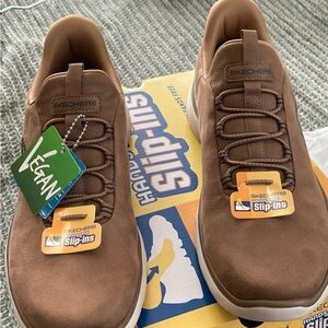Skechers Men's Brown Slip-On Casual Sneakers